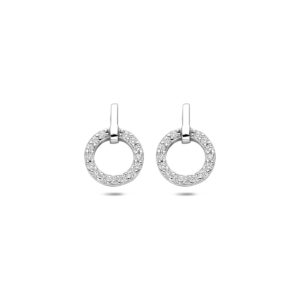 oorknoppen zirkonia 13 mm zilver gerhodineerd