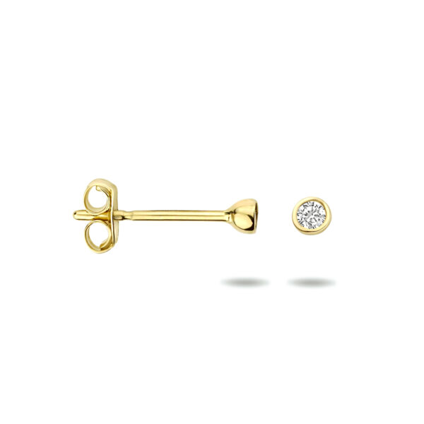oorknoppen zirkonia 14K geelgoud - Afbeelding 3