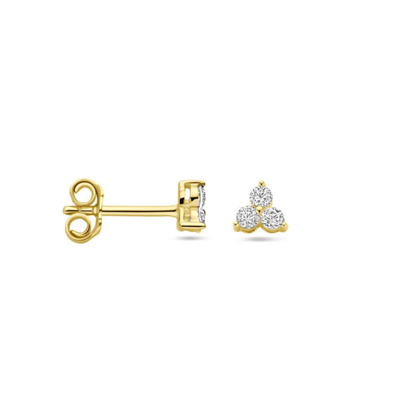 oorknoppen zirkonia 14K geelgoud - Afbeelding 3