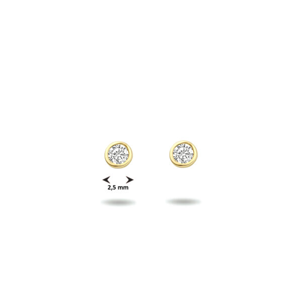 oorknoppen zirkonia 14K geelgoud - Afbeelding 4