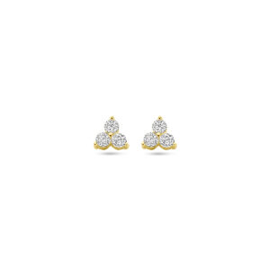oorknoppen zirkonia 14K geelgoud