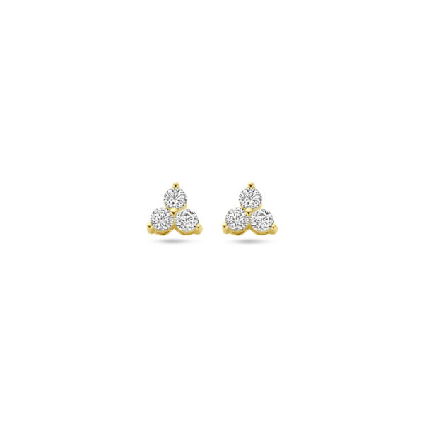 oorknoppen zirkonia 14K geelgoud