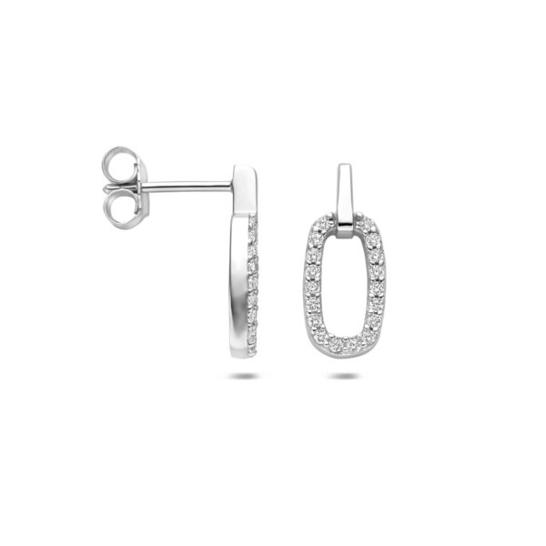 oorknoppen zirkonia 16,5 mm zilver gerhodineerd - Afbeelding 3