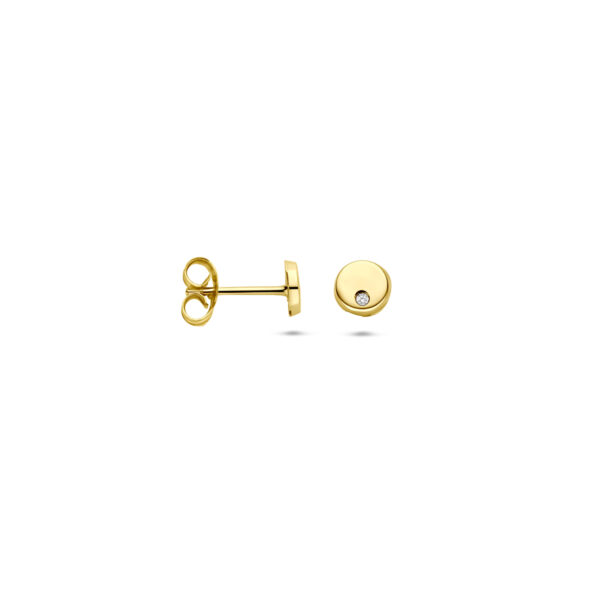 oorknoppen zirkonia 4,5 mm 14K geelgoud - Afbeelding 3