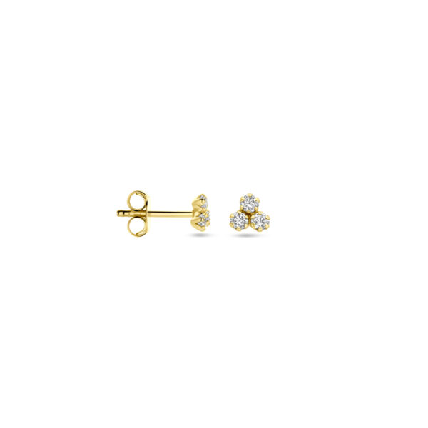 oorknoppen zirkonia 4,5 mm 14K geelgoud - Afbeelding 3