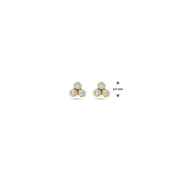oorknoppen zirkonia 4,5 mm 14K geelgoud - Afbeelding 4