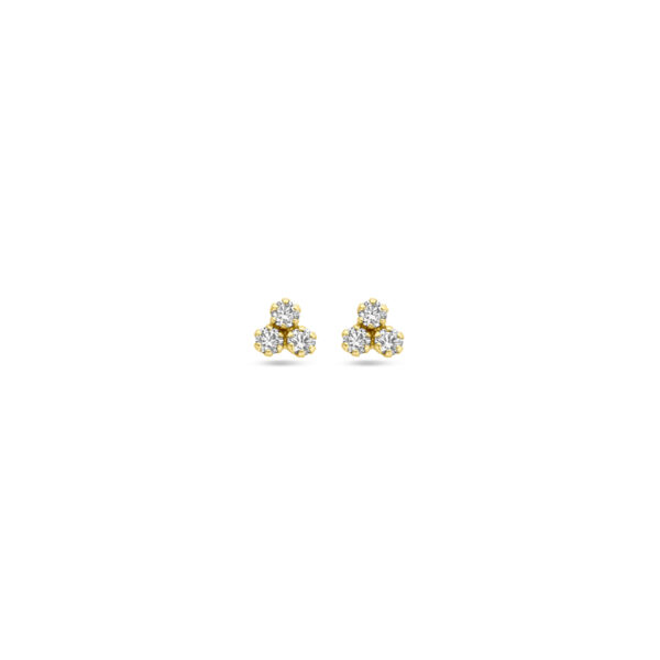 oorknoppen zirkonia 4,5 mm 14K geelgoud