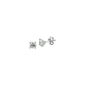 oorknoppen zirkonia 5 mm zilver gerhodineerd