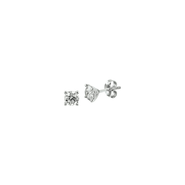 oorknoppen zirkonia 5 mm zilver gerhodineerd