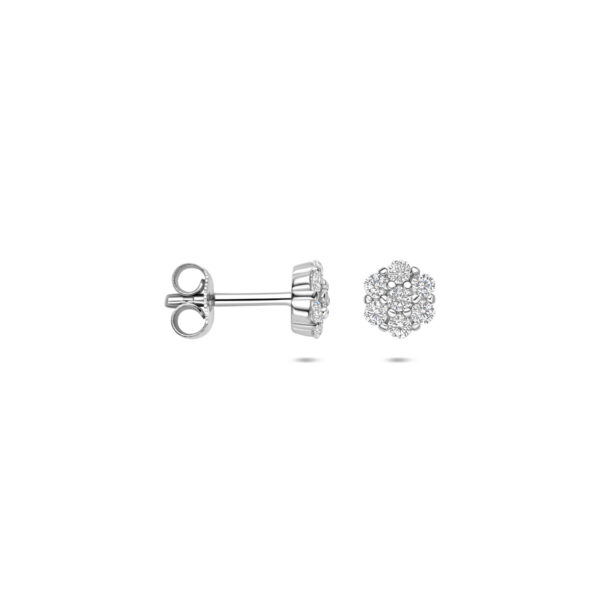 oorknoppen zirkonia 6 mm zilver gerhodineerd - Afbeelding 3