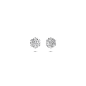 oorknoppen zirkonia 6 mm zilver gerhodineerd