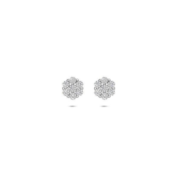 oorknoppen zirkonia 6 mm zilver gerhodineerd