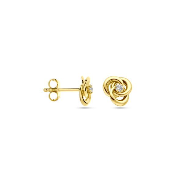 oorknoppen zirkonia 7 mm 14K geelgoud - Afbeelding 3