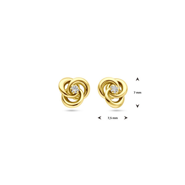 oorknoppen zirkonia 7 mm 14K geelgoud - Afbeelding 4