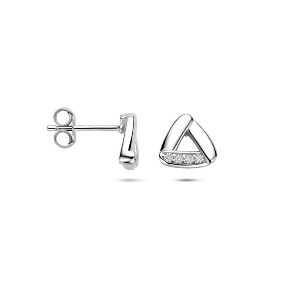oorknoppen zirkonia 8,5 mm zilver gerhodineerd - Afbeelding 3
