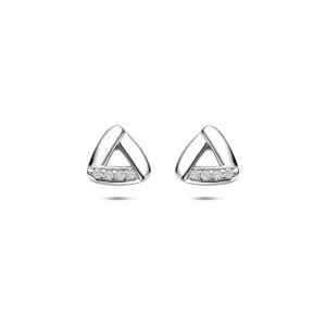 oorknoppen zirkonia 8,5 mm zilver gerhodineerd