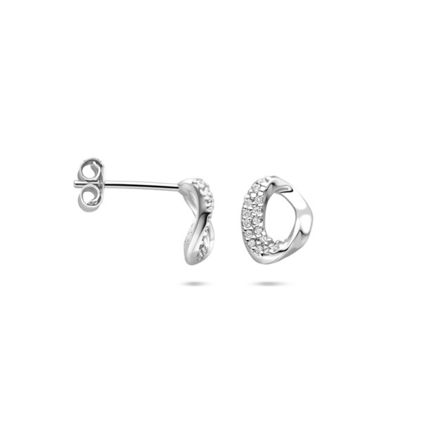 oorknoppen zirkonia 9 mm zilver gerhodineerd - Afbeelding 3