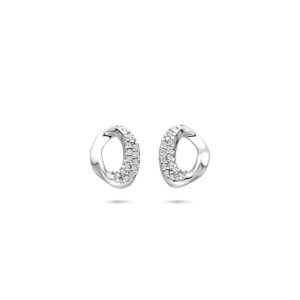 oorknoppen zirkonia 9 mm zilver gerhodineerd
