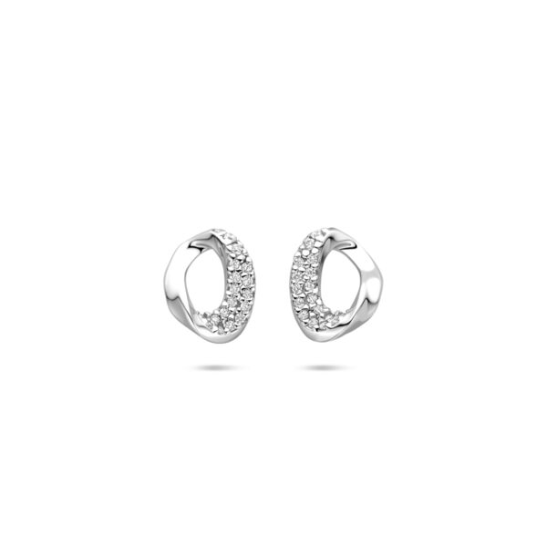 oorknoppen zirkonia 9 mm zilver gerhodineerd