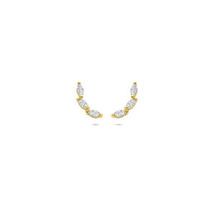 oorknoppen zirkonia 9,5 mm 1 micron zilver verguld (geel)