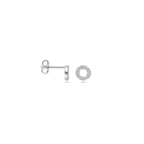 oorknoppen zirkonia zilver gerhodineerd - Afbeelding 3