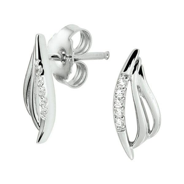 oorknoppen zirkonia zilver gerhodineerd