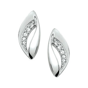 oorknoppen zirkonia zilver gerhodineerd