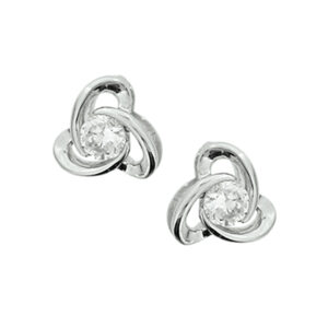 oorknoppen zirkonia zilver gerhodineerd