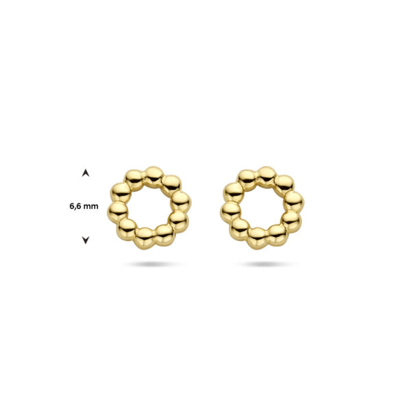 oorknopppen cirkel bolletjes 14K geelgoud - Afbeelding 4