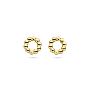 oorknopppen cirkel bolletjes 14K geelgoud