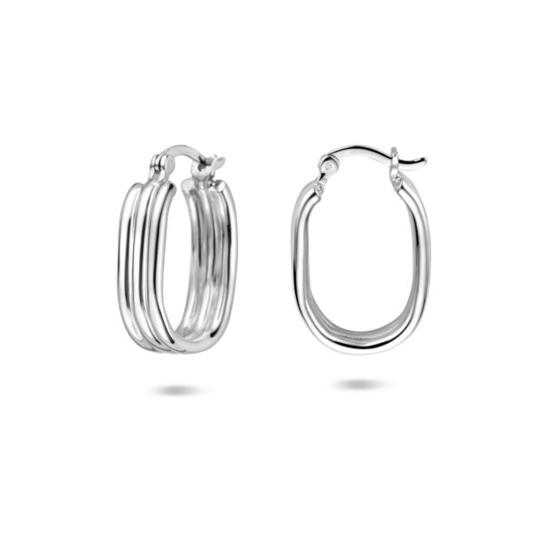 oorringen 17 mm zilver gerhodineerd - Afbeelding 3