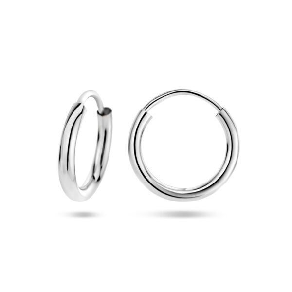 oorringen 1,8 mm ronde buis zilver gerhodineerd - Afbeelding 3