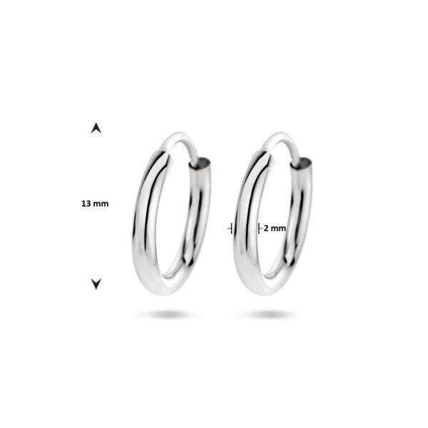 oorringen 1,8 mm ronde buis zilver gerhodineerd - Afbeelding 4