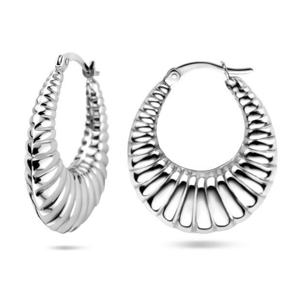 oorringen 29 mm zilver gerhodineerd - Afbeelding 3