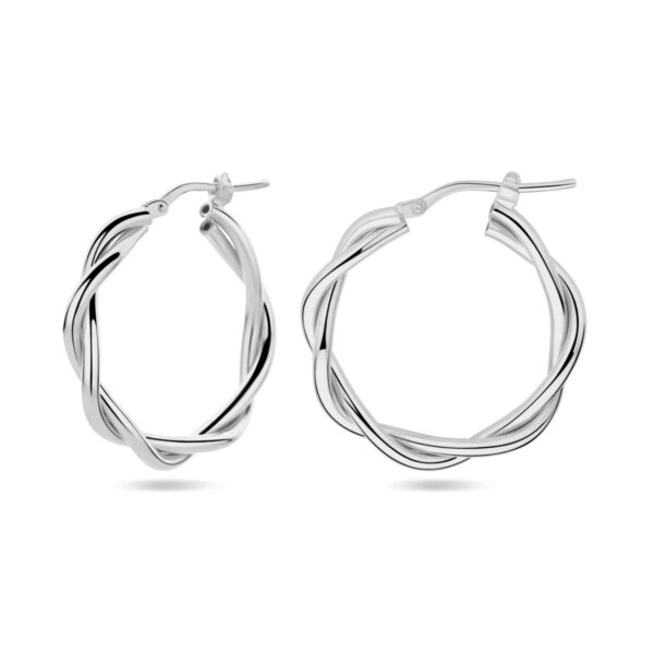 oorringen 3,5 mm gedraaide buis zilver gerhodineerd - Afbeelding 3