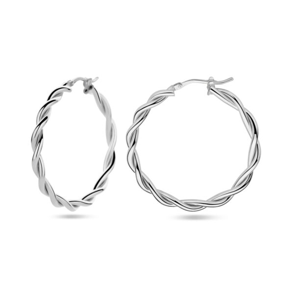 oorringen 3,5 mm gedraaide buis zilver gerhodineerd - Afbeelding 3