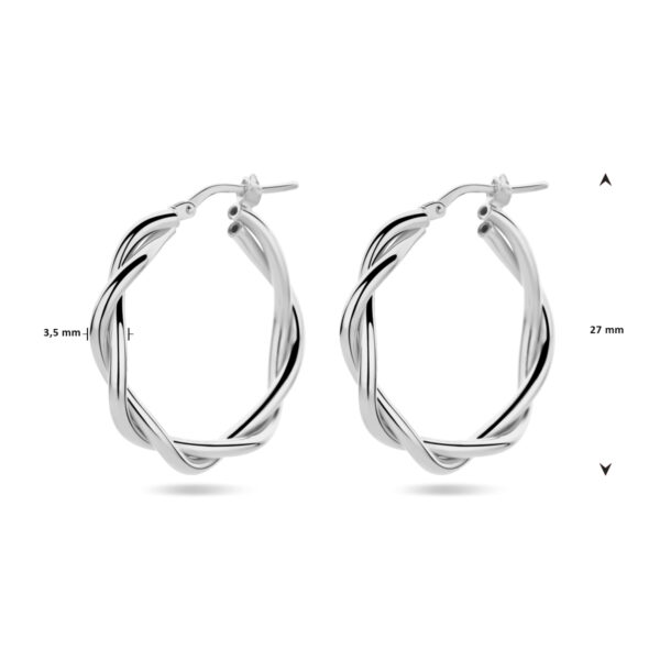 oorringen 3,5 mm gedraaide buis zilver gerhodineerd - Afbeelding 4