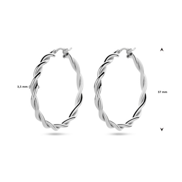 oorringen 3,5 mm gedraaide buis zilver gerhodineerd - Afbeelding 4