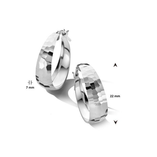 oorringen gediamanteerd 7,0 mm zilver gerhodineerd - Afbeelding 2