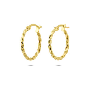 oorringen gedraaid 18 mm 14K geelgoud