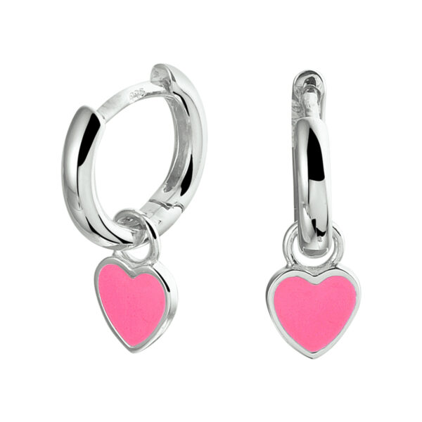 oorringen hart zilver gerhodineerd