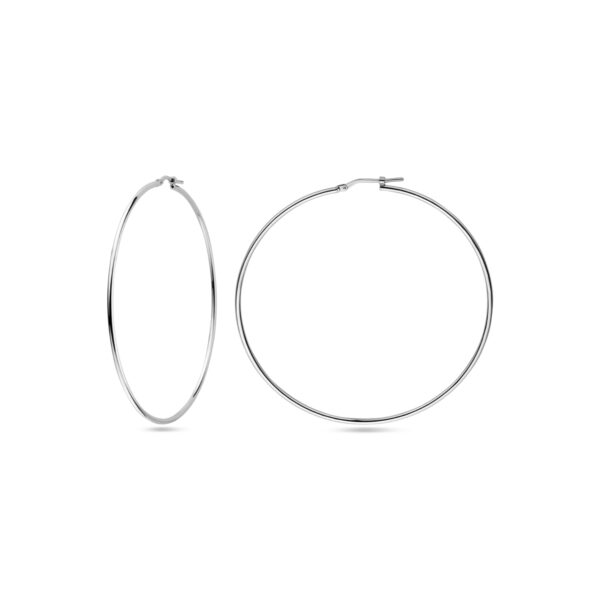 oorringen ronde buis 1,5 mm zilver gerhodineerd - Afbeelding 3