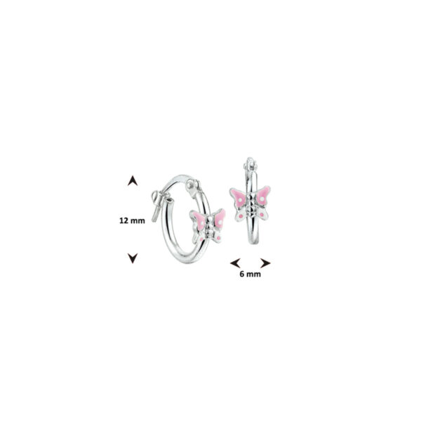 oorringen vlinder zilver wit - Afbeelding 3