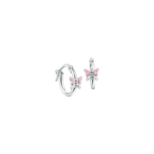 oorringen vlinder zilver wit