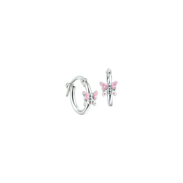 oorringen vlinder zilver wit