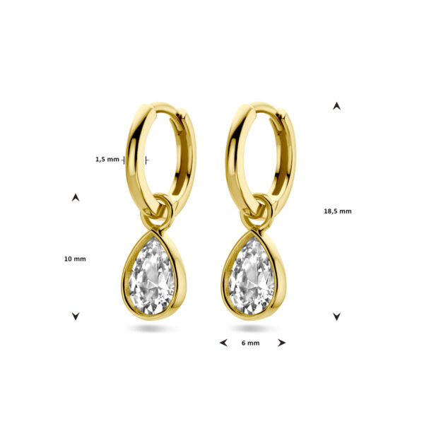 oorringen zirkonia 14K geelgoud - Afbeelding 4