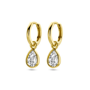oorringen zirkonia 14K geelgoud