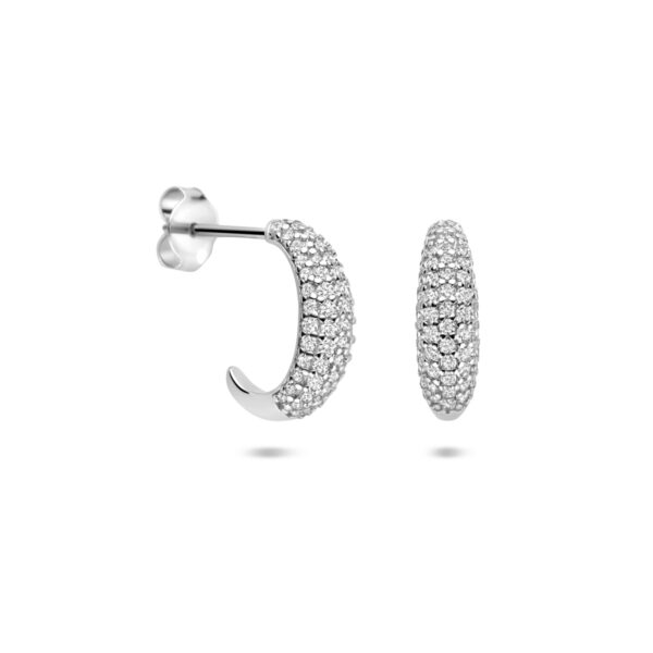 stekeroorringen 14 mm zilver gerhodineerd - Afbeelding 3