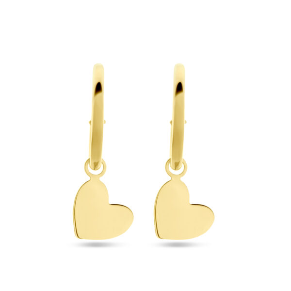 stekeroorringen hartje 21 mm 14K geelgoud - Afbeelding 3