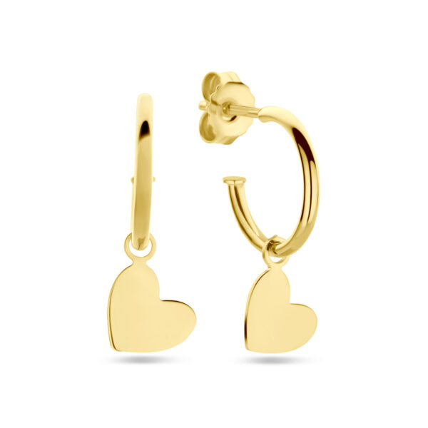stekeroorringen hartje 21 mm 14K geelgoud